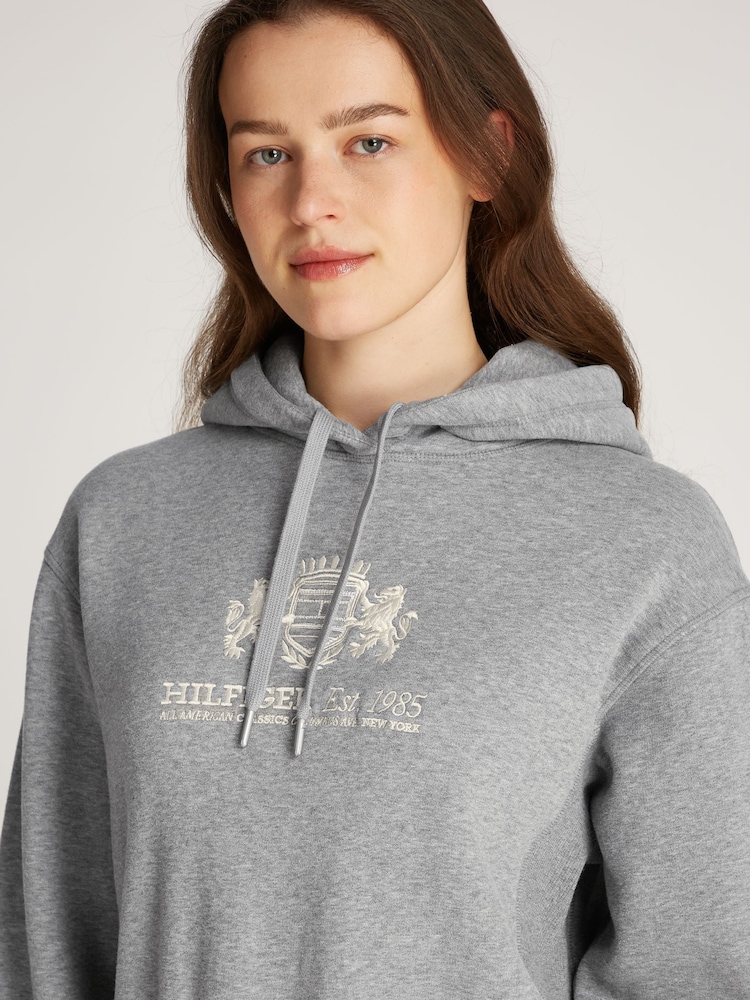 Tommy Hilfiger Grey Regular Fit Varsity Hoodie - Image 3 of 6