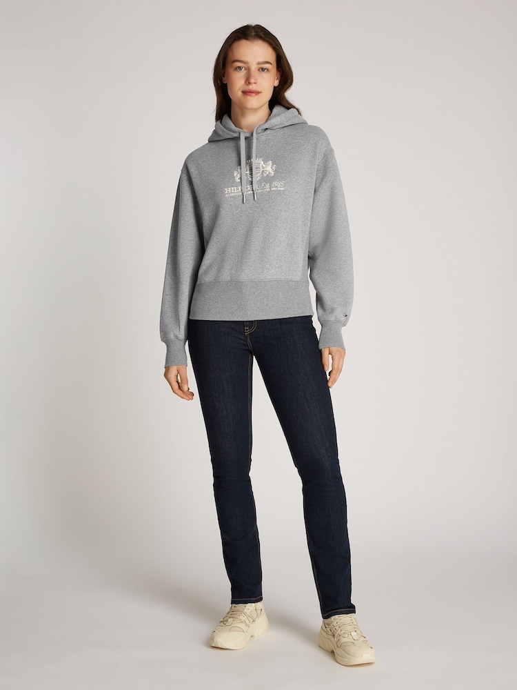 Tommy Hilfiger Grey Regular Fit Varsity Hoodie - Image 4 of 6