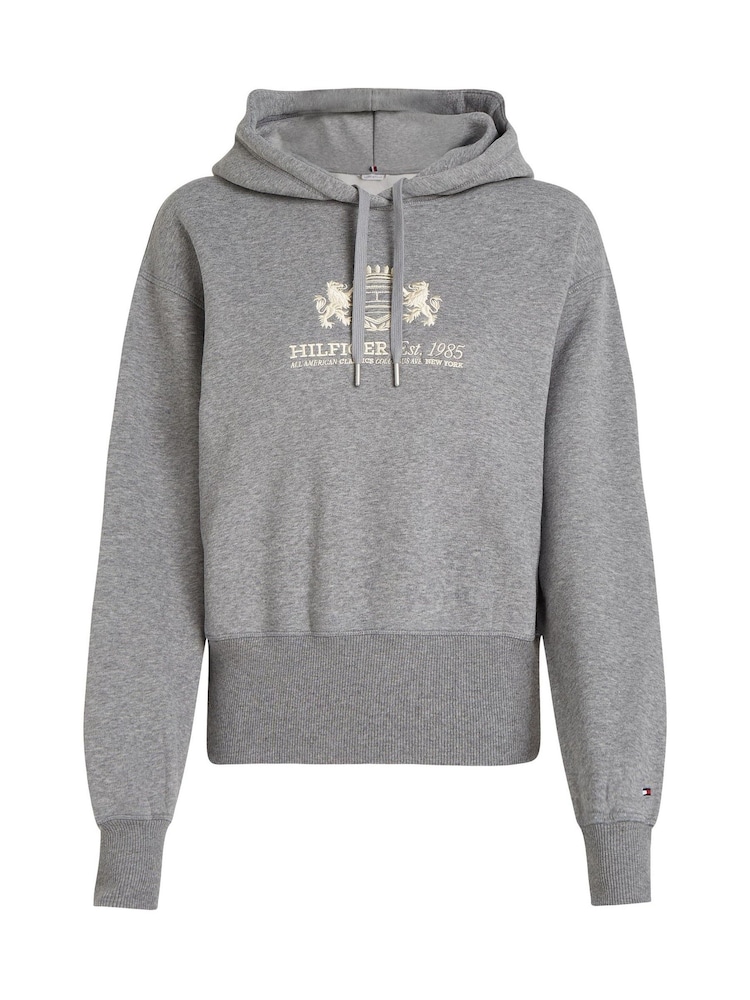 Tommy Hilfiger Grey Regular Fit Varsity Hoodie - Image 5 of 6