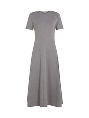 Tommy Hilfiger Grey 100% Cotton Dress With Gold  Button - Image 4 of 5