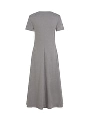 Tommy Hilfiger Grey 100% Cotton Dress With Gold  Button - Image 5 of 5