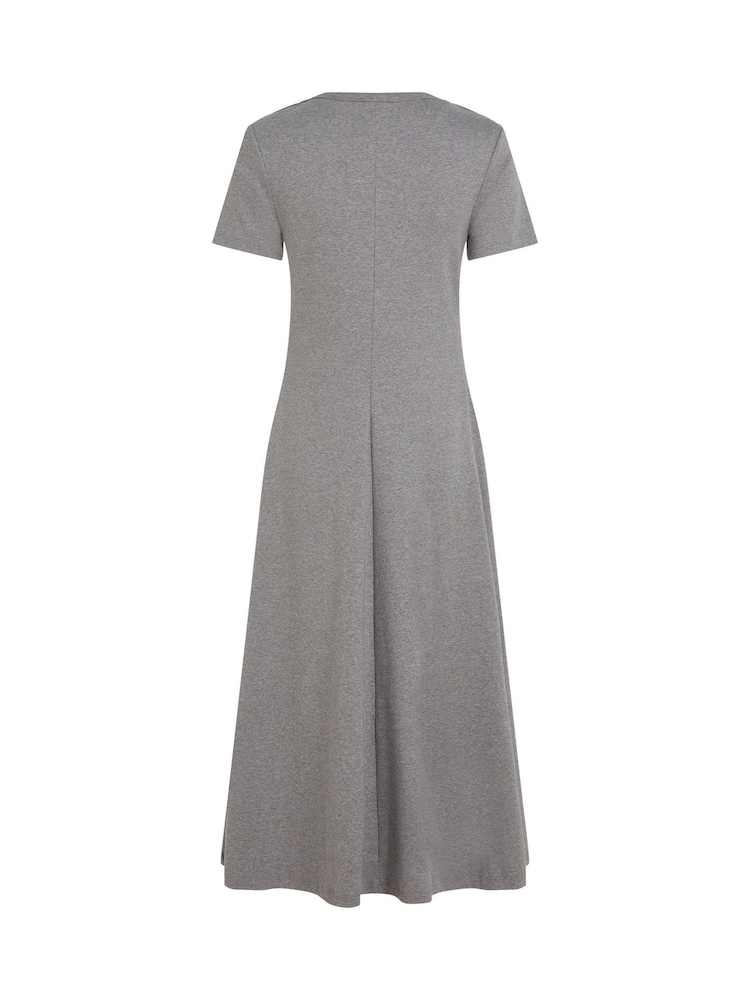 Tommy Hilfiger Grey 100% Cotton Dress With Gold  Button - Image 5 of 5