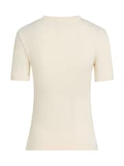 Tommy Hilfiger Natural Ribbed Crew Neck T-Shirt - Image 6 of 6