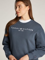 Tommy Hilfiger Blue Regular Fit Modern Crew Neck Sweatshirt - Image 3 of 6