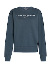 Tommy Hilfiger Blue Regular Fit Modern Crew Neck Sweatshirt - Image 5 of 6