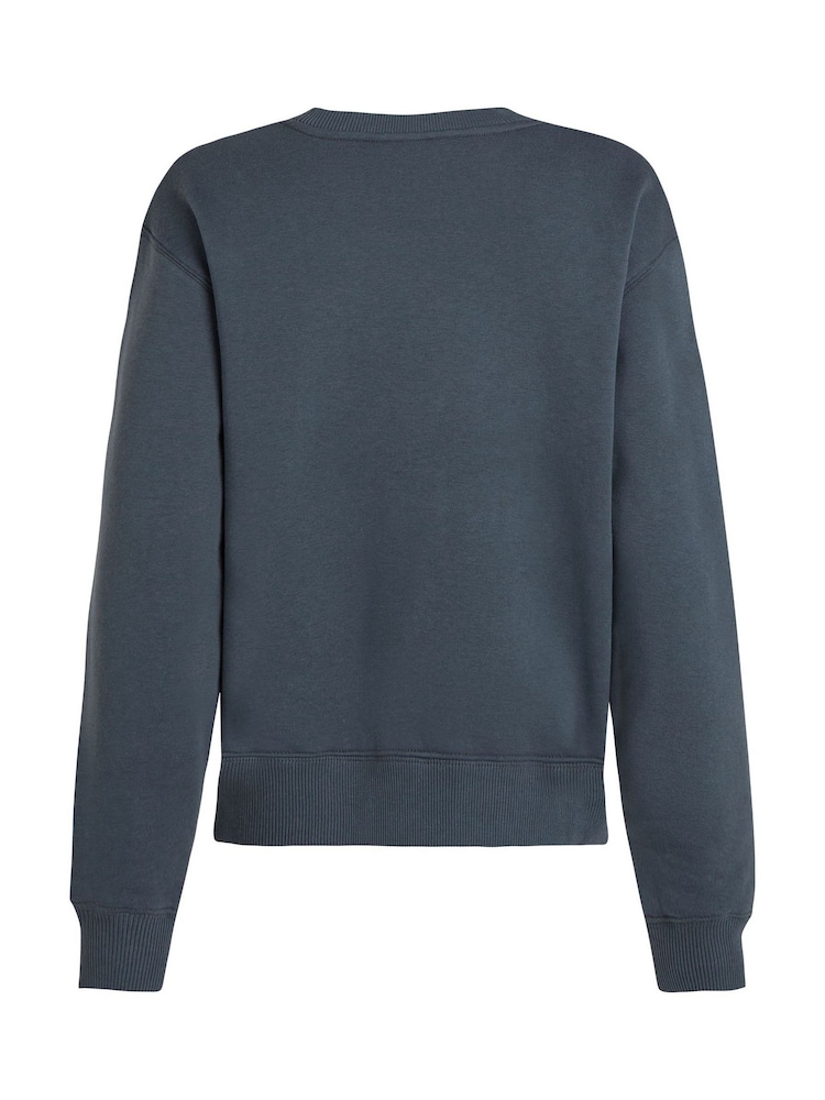 Tommy Hilfiger Blue Regular Fit Modern Crew Neck Sweatshirt - Image 6 of 6