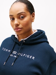Tommy Hilfiger Blue Curve Regular Fit Modern Logo Hoodie - Image 4 of 4