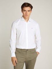 Tommy Hilfiger White Slim Flex Stretch Cotton Poplin Shirt - Image 1 of 6