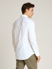 Tommy Hilfiger White Slim Flex Stretch Cotton Poplin Shirt - Image 2 of 6