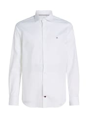 Tommy Hilfiger White Slim Flex Stretch Cotton Poplin Shirt - Image 4 of 6