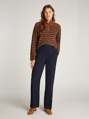 Tommy Hilfiger Blue Relaxed Straight Crepe Trousers - Image 4 of 6