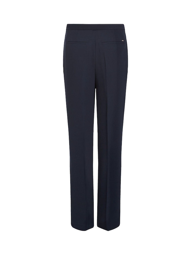 Tommy Hilfiger Blue Relaxed Straight Crepe Trousers - Image 6 of 6 Tommy Hilfiger Blue Relaxed Straight Crepe Trousers - Image 6 of 6