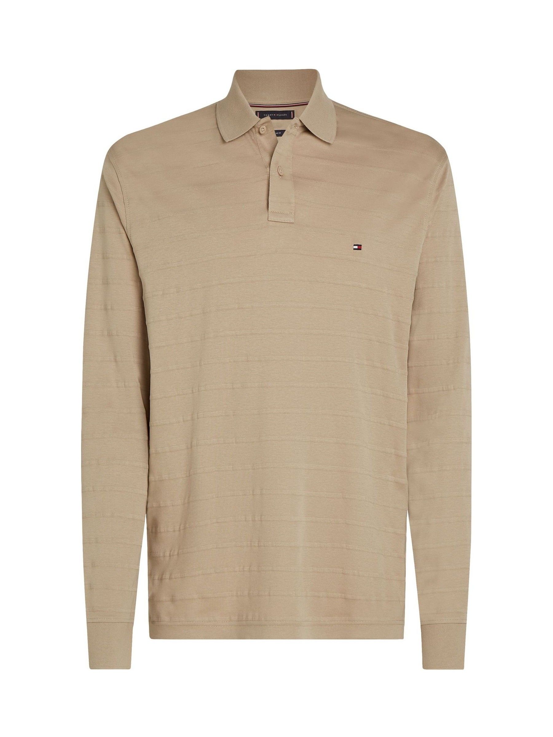 Buy Tommy Hilfiger Natural Regular Fit Jacquard Stripe Long Sleeve