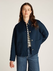 Tommy Hilfiger Blue Wool Bomber Jacket - Image 1 of 6