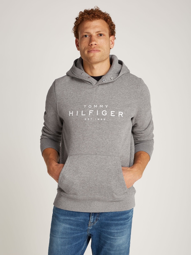 Tommy Hilfiger Grey Regular Fit Hoodie - Image 1 of 6
