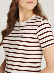 Tommy Hilfiger Red Slim Crew Neck Short Sleeves 100% Cotton T-Shirt - Image 4 of 6