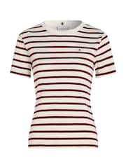 Tommy Hilfiger Red Slim Crew Neck Short Sleeves 100% Cotton T-Shirt - Image 5 of 6