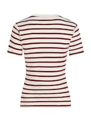 Tommy Hilfiger Red Slim Crew Neck Short Sleeves 100% Cotton T-Shirt - Image 6 of 6