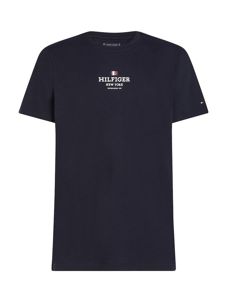 Tommy Hilfiger Blue Regular Fit 100% Cotton T-Shirt - Image 5 of 6