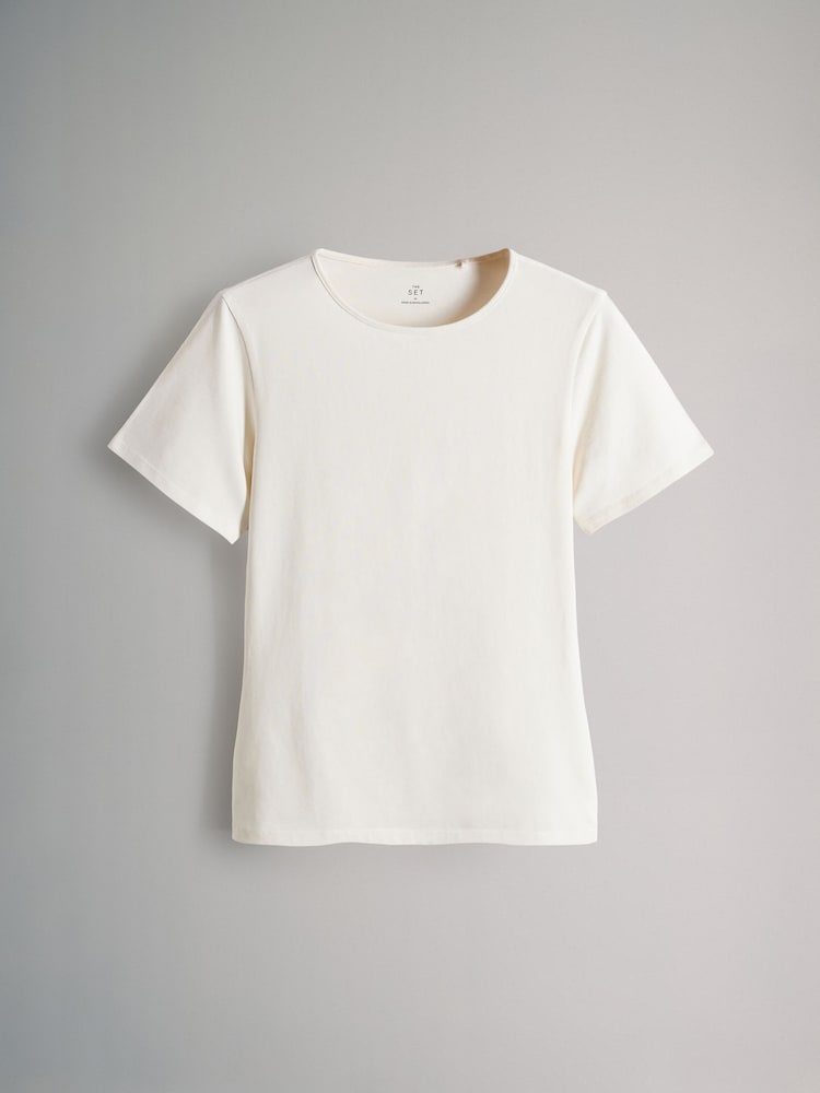 The Set Slate Grey/Dark Pink/Pink/Cream/Grey Marl 5 Pack Short Sleeve Fitted Crew Neck T-Shirts - Image 2 of 8