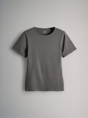 The Set Slate Grey/Dark Pink/Pink/Cream/Grey Marl 5 Pack Short Sleeve Fitted Crew Neck T-Shirts - Image 4 of 8