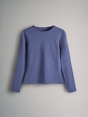 The Set Navy/Washed Blue/Red/White/Stripes 5 Pack Fitted Long Sleeve Crew Neck T-Shirts - Image 6 of 8