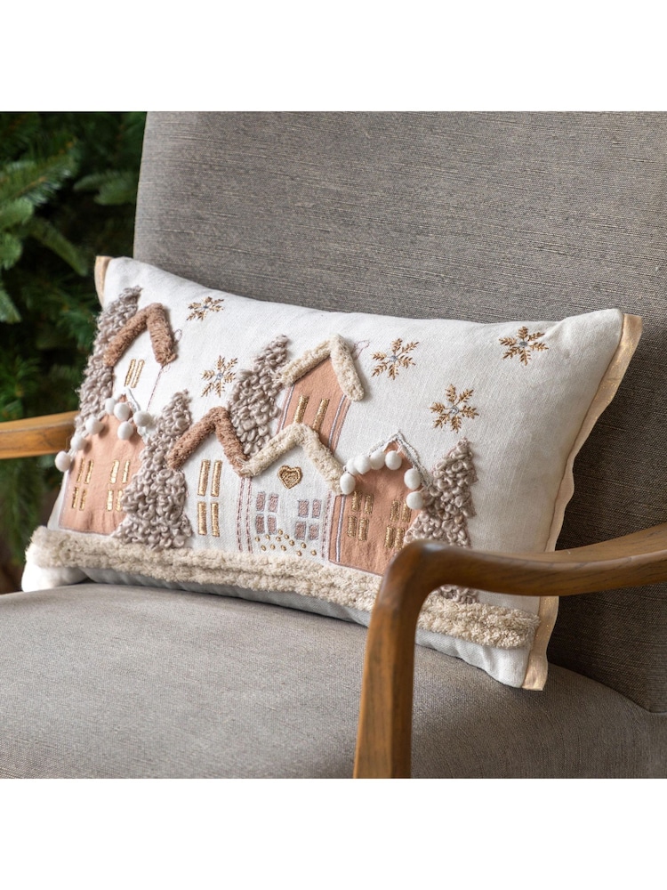 Gallery Home Green Pearly Houses Cushion 300x500mm - Image 1 of 4