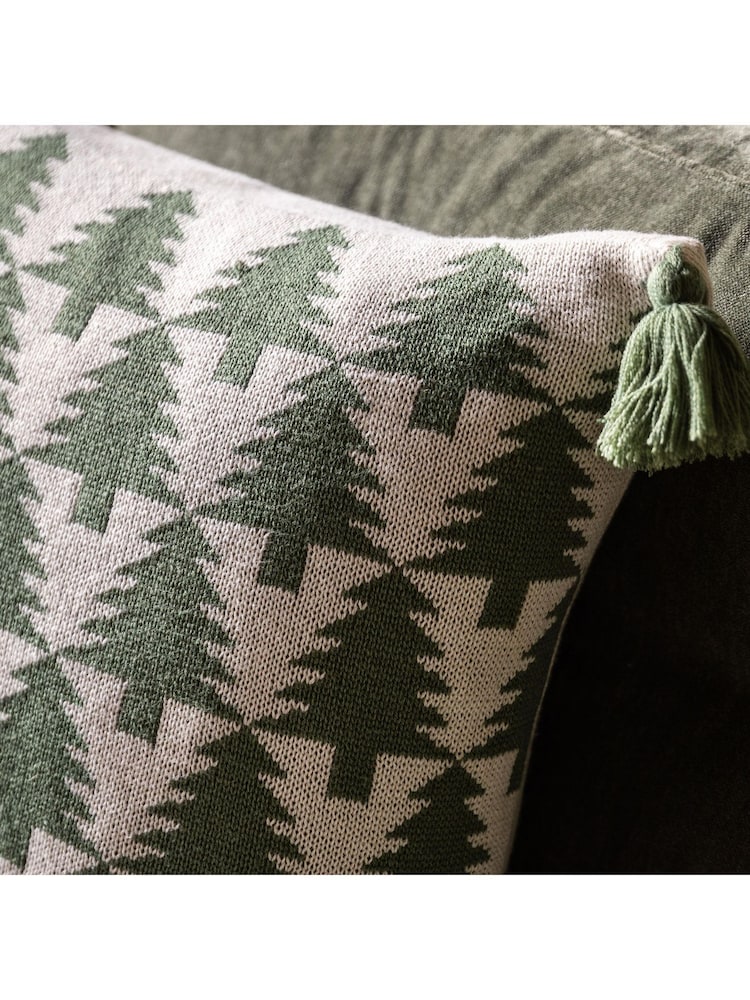 Gallery Home Green Knit Tree Cushion 450x450mm - Image 2 of 4 Gallery Home Green Knit Tree Cushion 450x450mm - Image 2 of 4