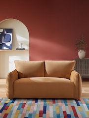 Soft Velvet Caramel Brown Ashby 2 Seater Small Sofa - Image 2 of 9