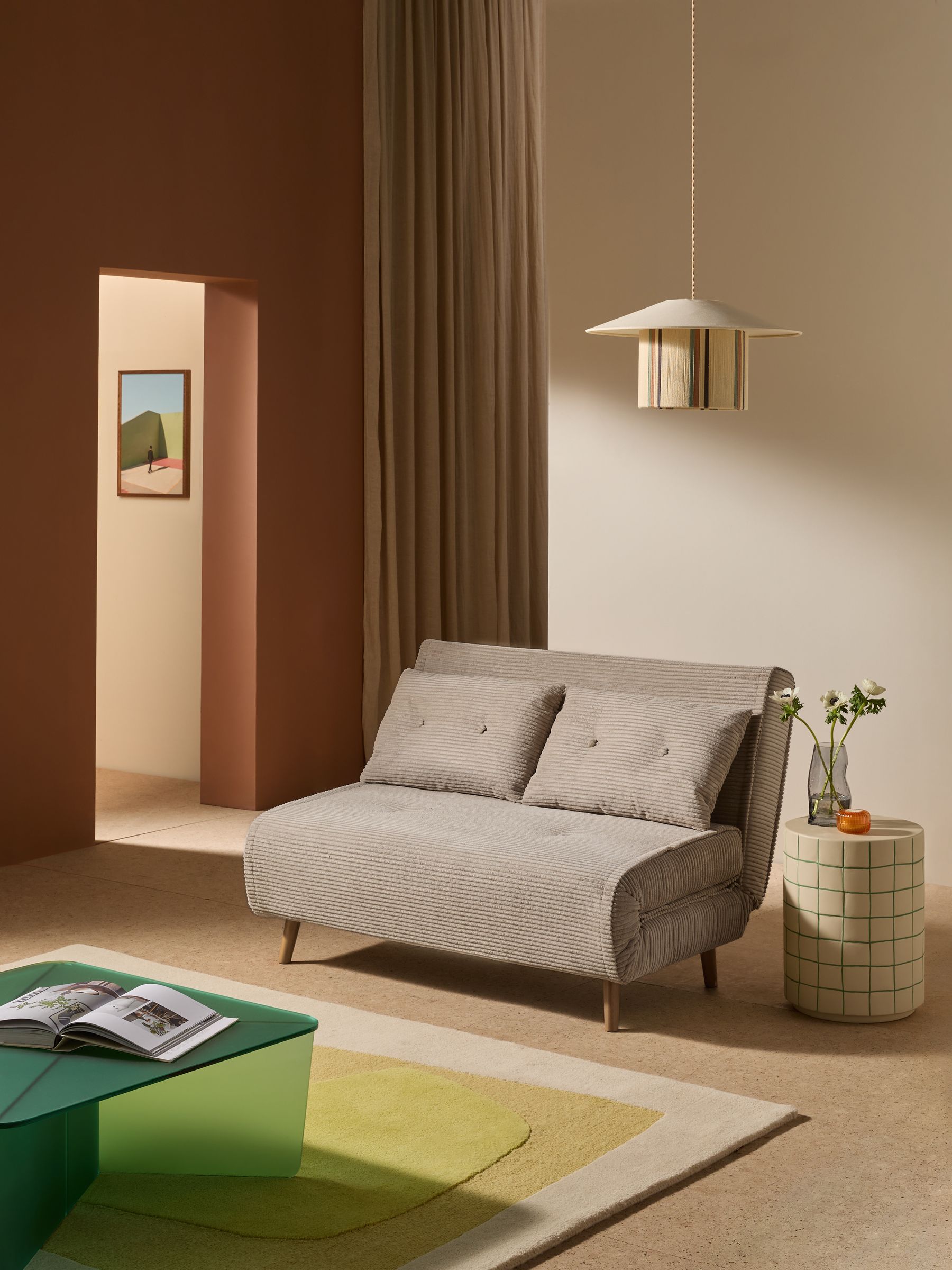 HARU　　　2/2 Buy MADE.COM Natural Corduroy Haru 2 Seater Sofa Bed from