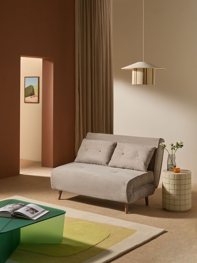 MADE.COM Natural Corduroy Haru 2 Seater Sofa Bed - Image 1 of 7