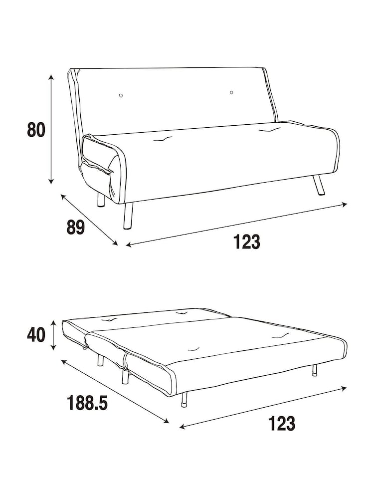MADE.COM Natural Corduroy Haru 2 Seater Sofa Bed - Image 7 of 7