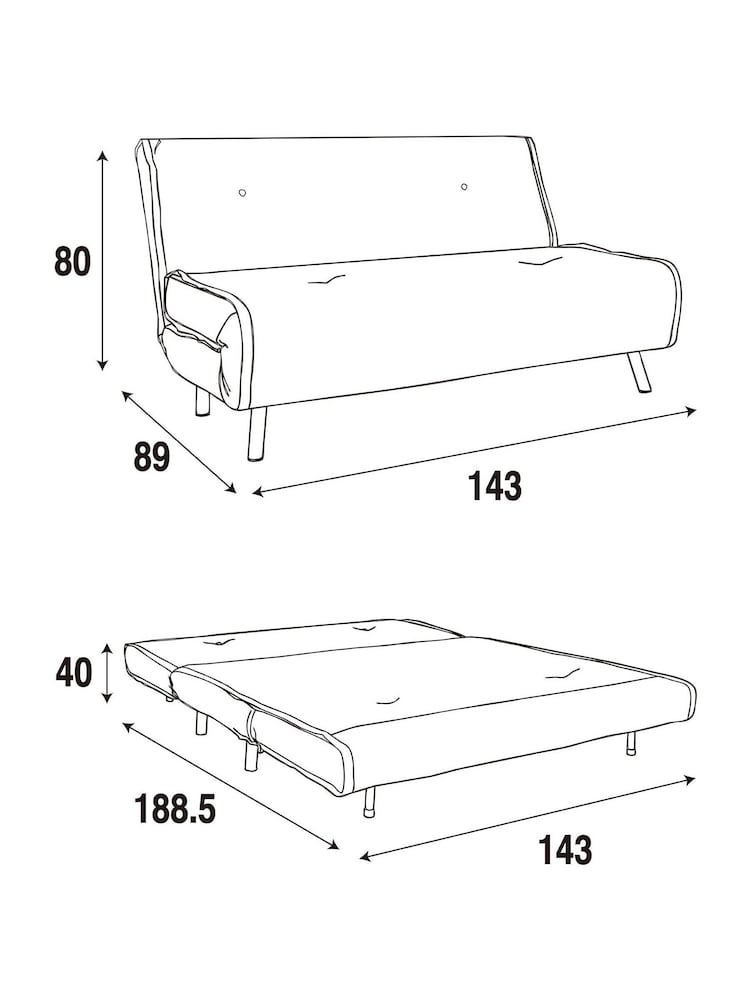 MADE.COM Mink Brown Natural Large Haru 2 Seater Sofa Bed - Image 7 of 7