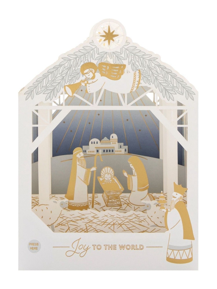Hallmark Music and Light Up 3D Pop Up Nativity Christmas Card - Image 2 of 4
