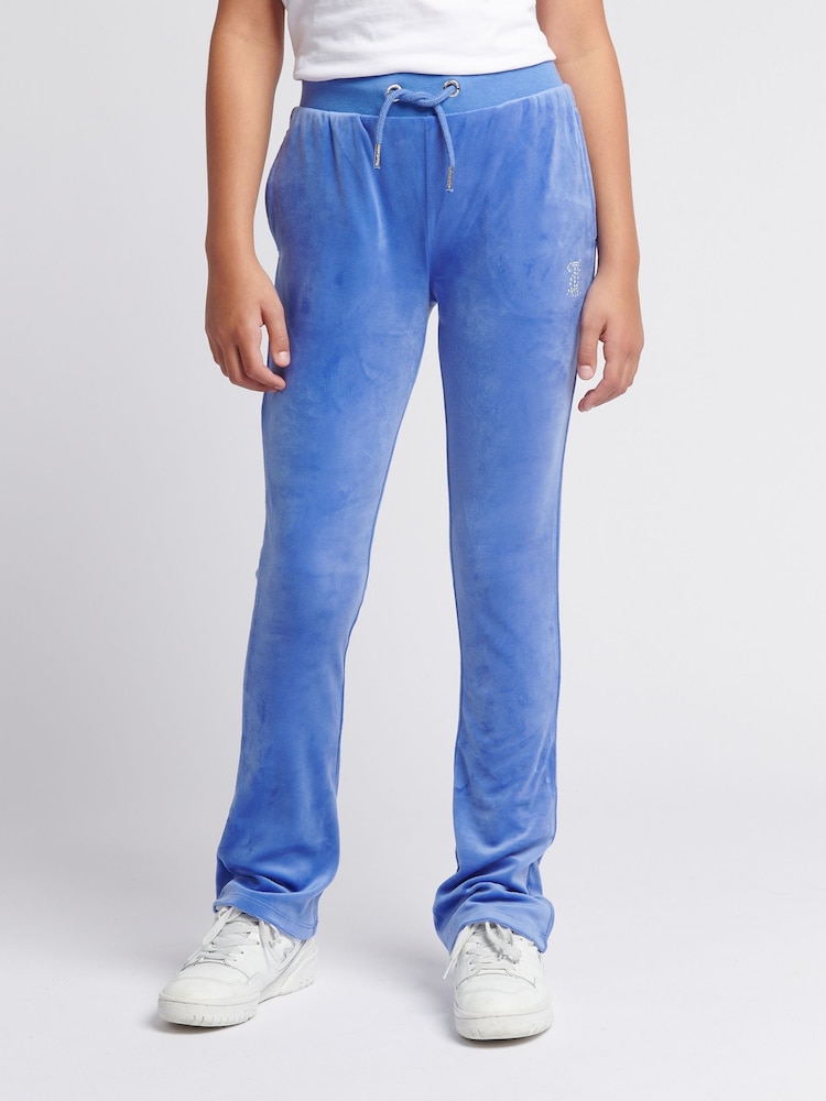 Sky Blue - Juicy Couture Girls Diamanté Bootcut Joggers - Изображение 1 из 7