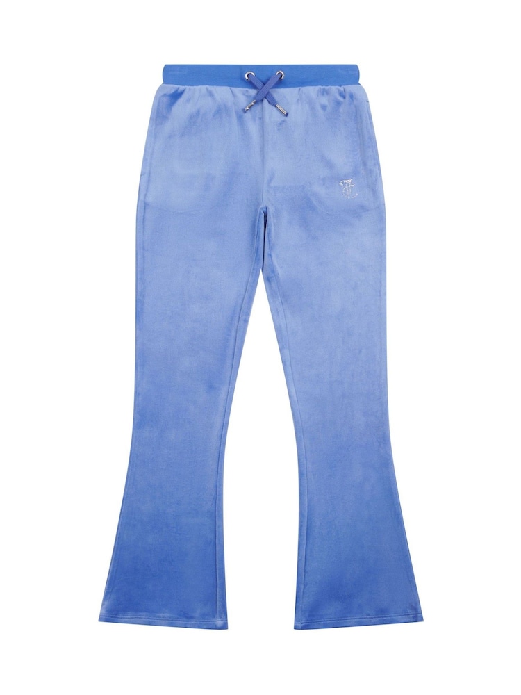 Juicy Couture Sky Blue Girls Diamanté Bootcut Joggers - Image 5 of 7
