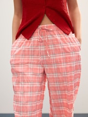 Pink Wide Leg Pull On Check Trousers - Image 5 of 8