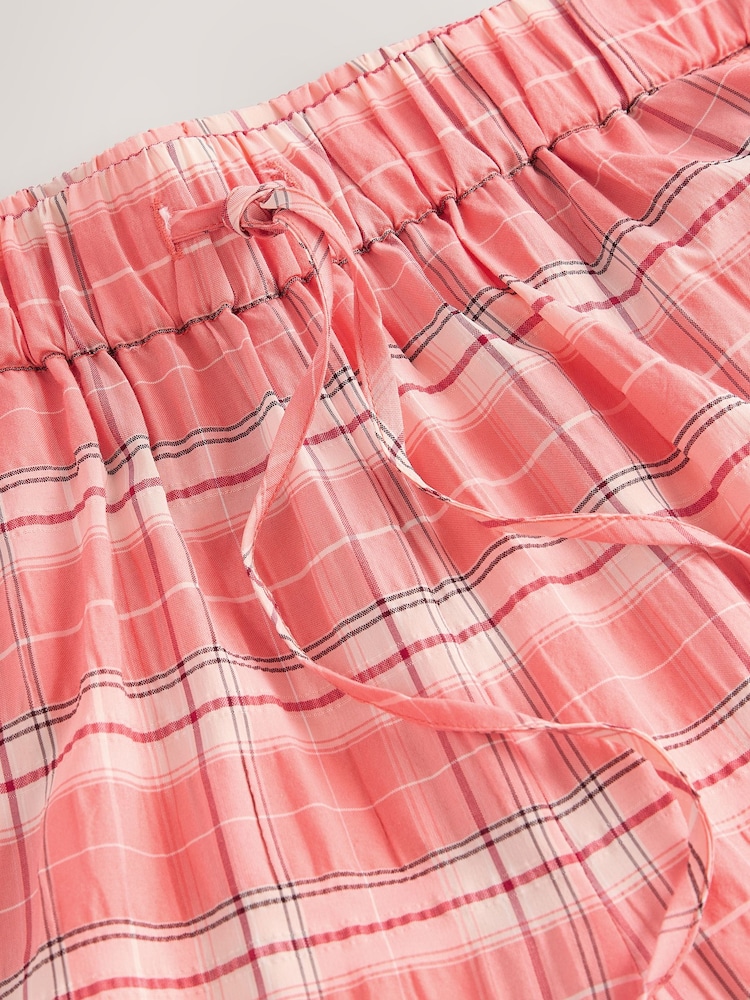 Pink Wide Leg Pull On Check Trousers - Image 8 of 8