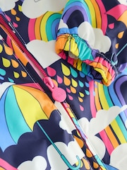 Little Bird by Jools Oliver Multi Rainbow Waterproof Puddlesuit - Image 3 of 3