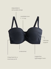 Black F-K Twist Bandeau Wired Bikini Top - Image 4 of 11