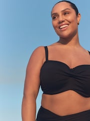 Black F-K Twist Bandeau Wired Bikini Top - Image 6 of 11