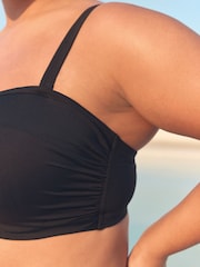Black F-K Twist Bandeau Wired Bikini Top - Image 8 of 11