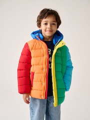 Little Bird by Jools Oliver Multi Bright Colourblock Shower Resistant Padded Coat - Image 1 of 14