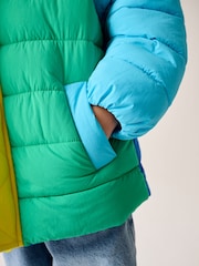 Little Bird by Jools Oliver Multi Bright Colourblock Shower Resistant Padded Coat - Image 14 of 14
