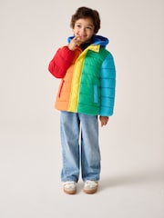 Little Bird by Jools Oliver Multi Bright Colourblock Shower Resistant Padded Coat - Image 2 of 14