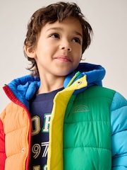 Little Bird by Jools Oliver Multi Bright Colourblock Shower Resistant Padded Coat - Image 4 of 14