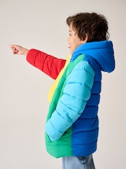 Little Bird by Jools Oliver Multi Bright Colourblock Shower Resistant Padded Coat - Image 5 of 14