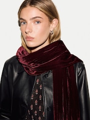 Roșu - Jigsaw Velvet Plisse Scarf - Imaginea 1 din 4