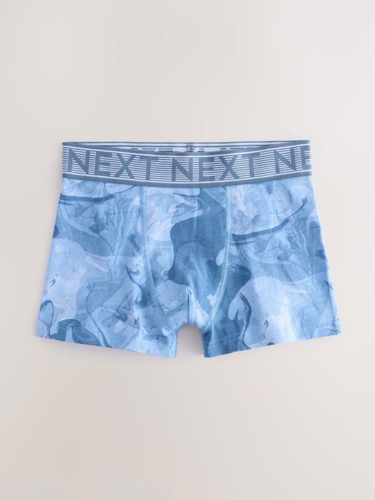 Blue Marble Print Boxers 5 Pack (2-16yrs) - Image 2 of 8