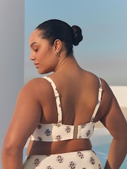 Cream Woodblock F-K Twist Bandeau Wired Bikini Top - Image 4 of 10